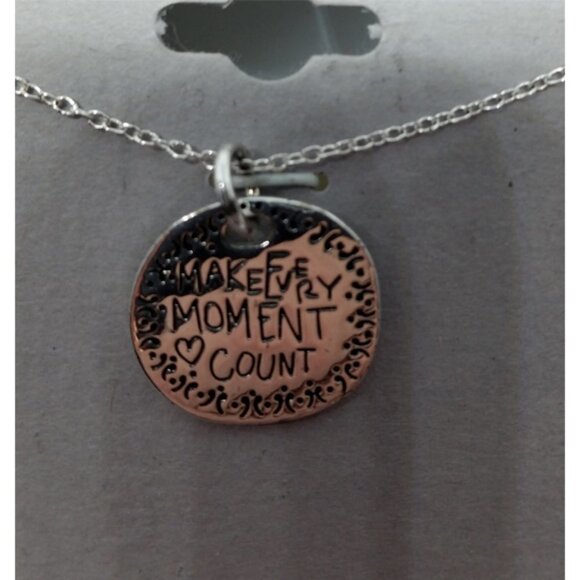 NEW Sterling Silver Make Every Moment Count Inspirational Necklace - Picture 4 of 4